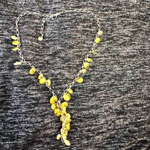 Elegant Silver and yellow Swarovski crystals Necklace